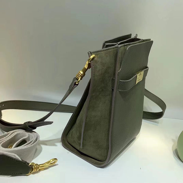 Okha Suede Lock Shoulder Bag