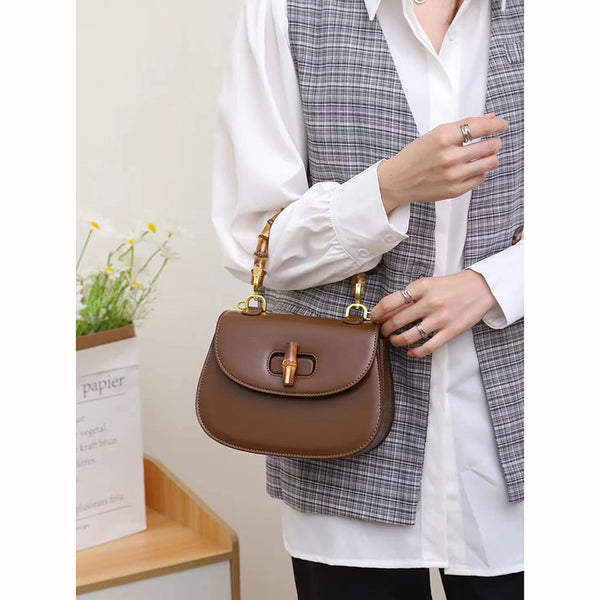 Lievy Bamboo Handle Patent Leather Crossbody